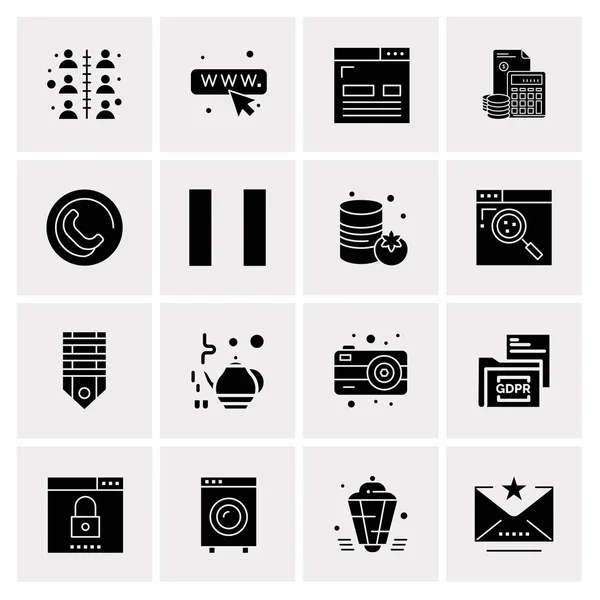 Conjunto de 16 iconos universales Vector de negocios — Vector de stock