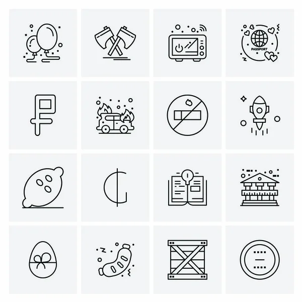 Σύνολο 16 Universal Icons Business Vector — Διανυσματικό Αρχείο