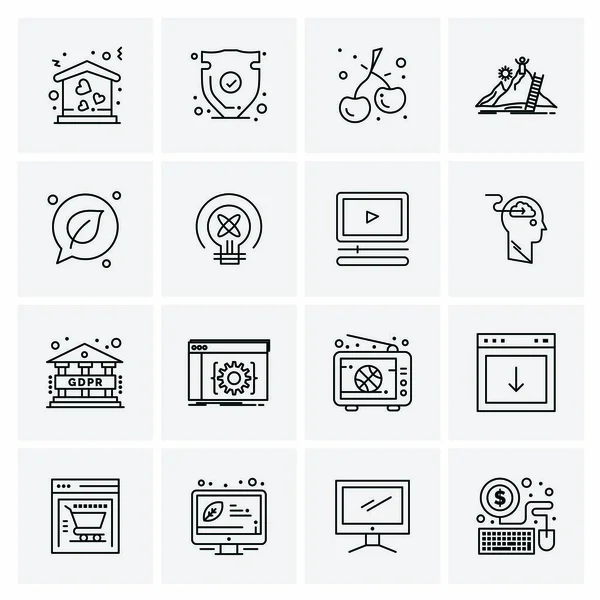 Conjunto de 16 iconos de negocio universales Vector — Vector de stock