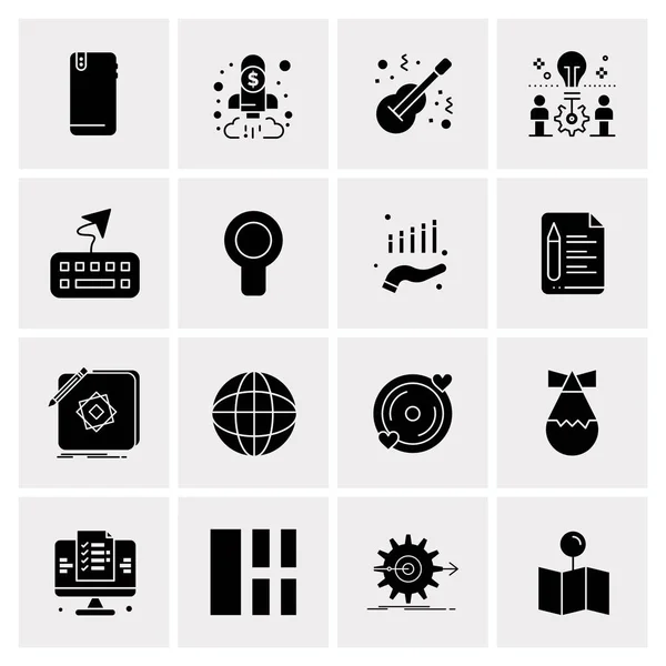 Conjunto de 16 iconos universales Vector de negocios — Vector de stock