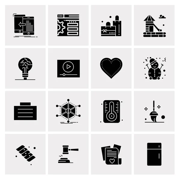 Conjunto de 16 iconos universales Vector de negocios — Vector de stock