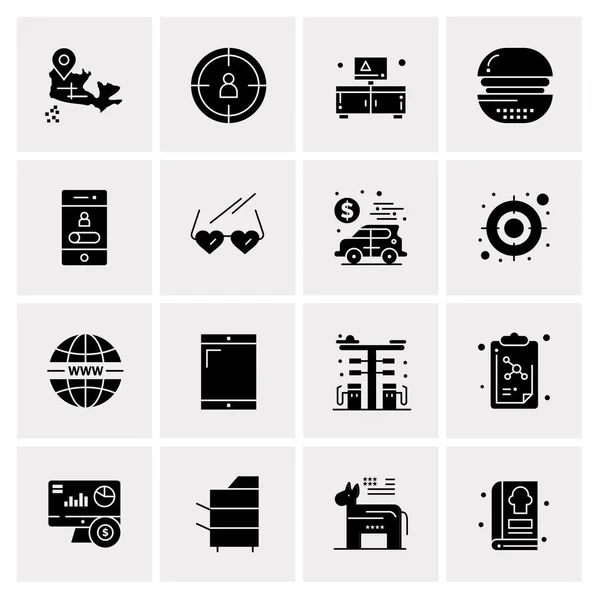 Conjunto de 16 iconos universales Vector de negocios — Vector de stock