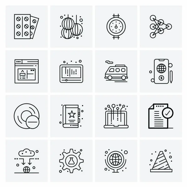 Conjunto de 16 iconos de negocio universales Vector — Vector de stock