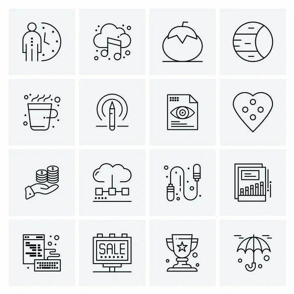 Set of 16 Universal Icons Business Vector — Stock Vector