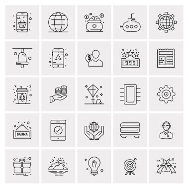 25 Evrensel İş Simgesi Vektörü Kümesi