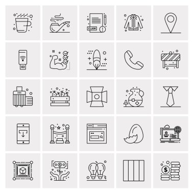 25 Evrensel İş Simgesi Vektörü Kümesi