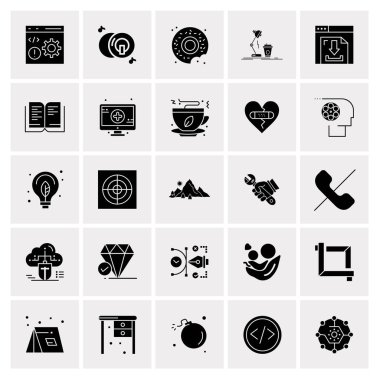 25 Evrensel İş Simgesi Vektörü Kümesi