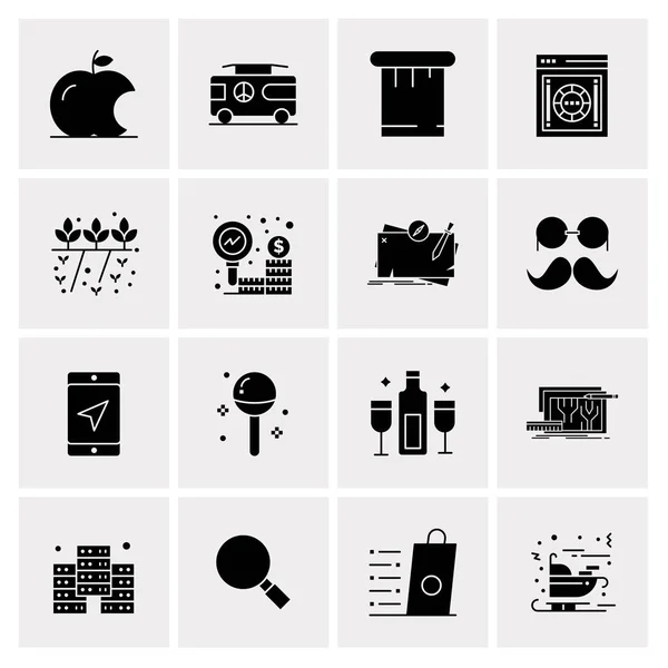 Set of 16 Universal Business Icons Vector — Stock Vector