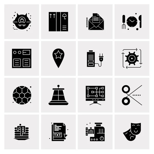 Conjunto de 16 iconos de negocio universales Vector — Vector de stock