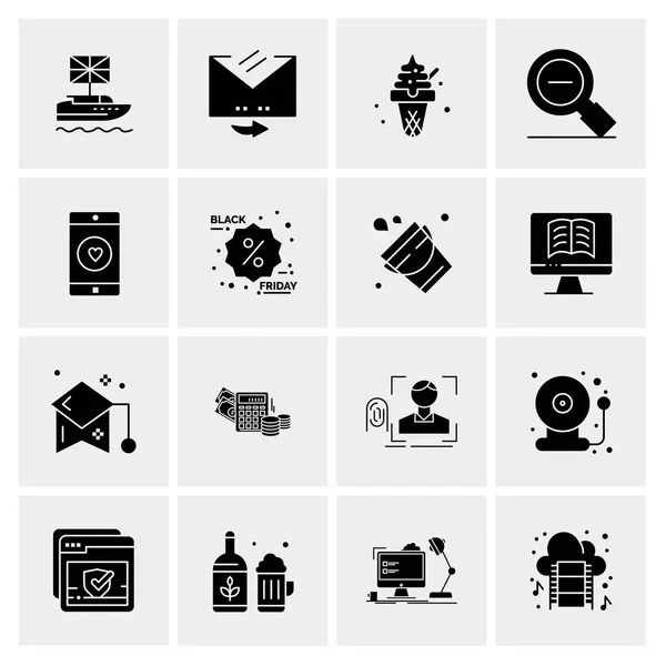 Conjunto de 16 iconos universales Vector de negocios — Vector de stock