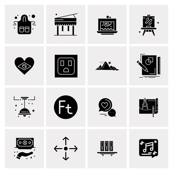 Conjunto de 16 iconos universales Vector de negocios — Vector de stock