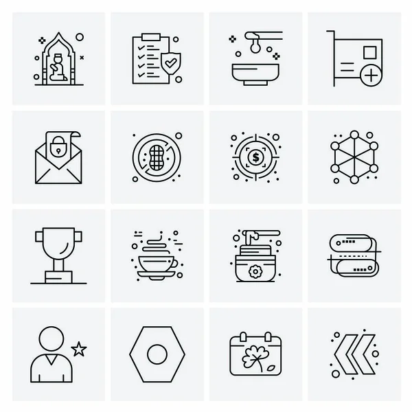 Conjunto de 16 iconos de negocio universales Vector — Vector de stock