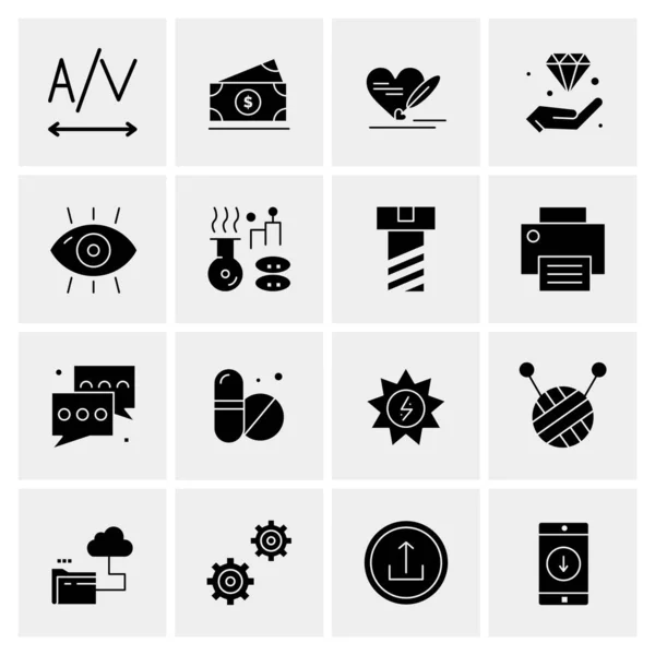 Set van 16 universele Pictogrammen Business Vector — Stockvector