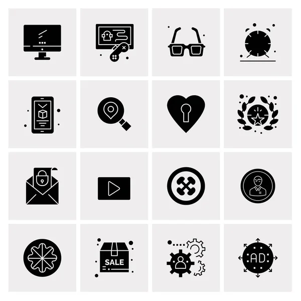 Conjunto de 16 iconos universales Vector de negocios — Archivo Imágenes Vectoriales