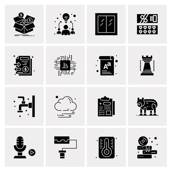 Set van 16 universele Pictogrammen Business Vector — Stockvector