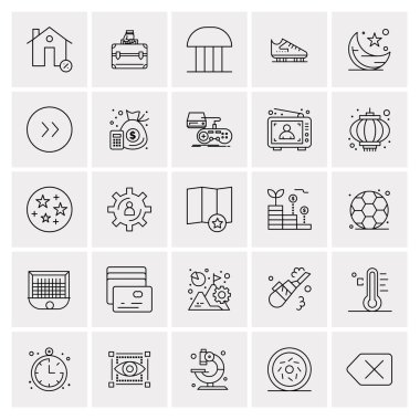 25 Evrensel İş Simgesi Vektörü Kümesi