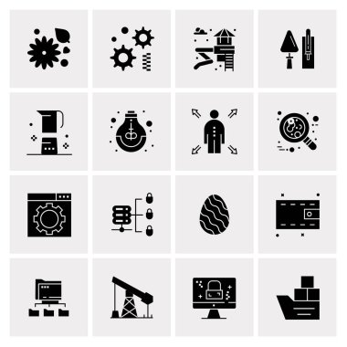 16 Evrensel İş Simgesi Vektörü