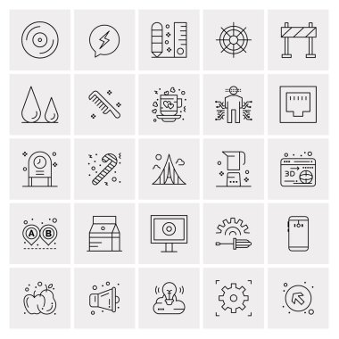 25 Evrensel İş Simgesi Vektörü Kümesi