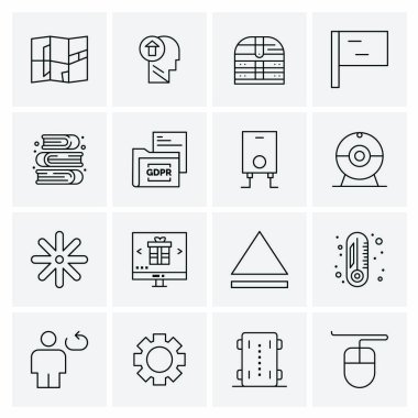 16 Evrensel İş Simgesi Vektörü