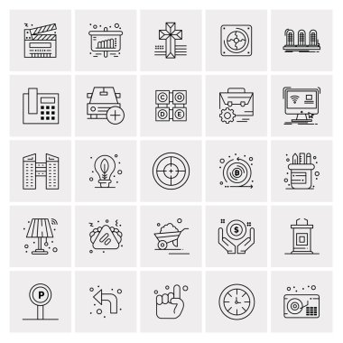 25 Evrensel İş Simgesi Vektörü Kümesi