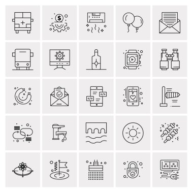 25 Evrensel İş Simgesi Vektörü Kümesi