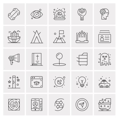 25 Evrensel İş Simgesi Vektörü Kümesi