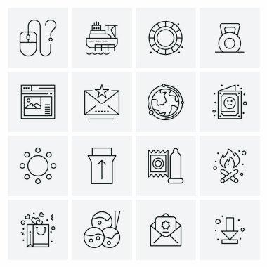 16 Evrensel İş Simgesi Vektörü