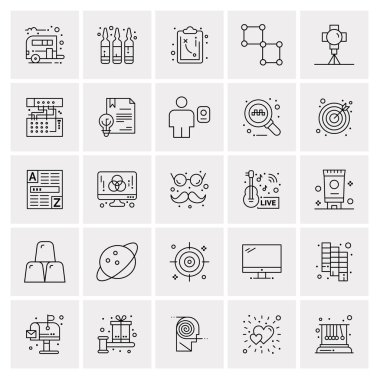 25 Evrensel İş Simgesi Vektörü Kümesi