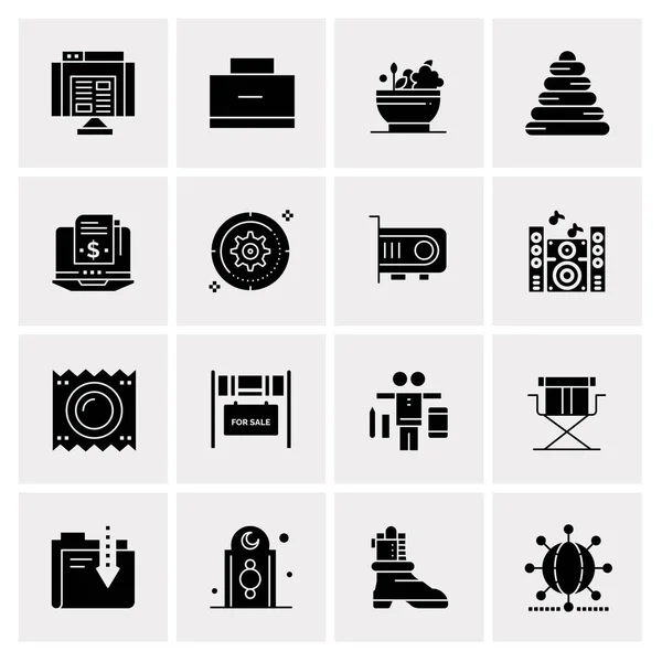 Set of 16 Universal Business Icons Vector — 스톡 벡터