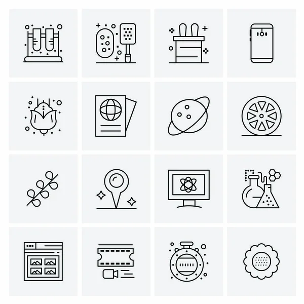 Conjunto de 16 iconos universales Vector de negocios — Vector de stock