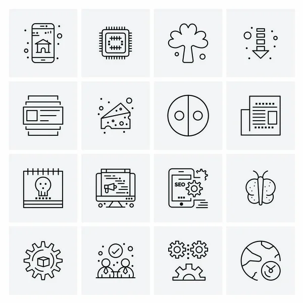 Conjunto de 16 iconos de negocio universales Vector — Vector de stock