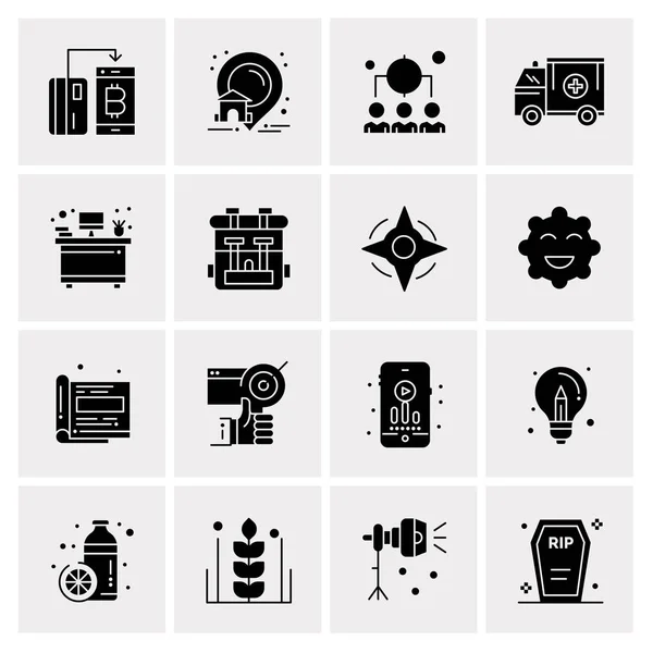 Ensemble de 16 Icônes Universelles Business Vector — Image vectorielle