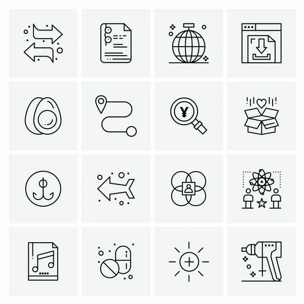 Conjunto de 16 Universal Business Icons Vector — Vetor de Stock