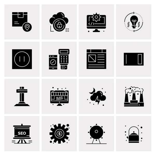 Set van 16 universele Pictogrammen Business Vector — Stockvector