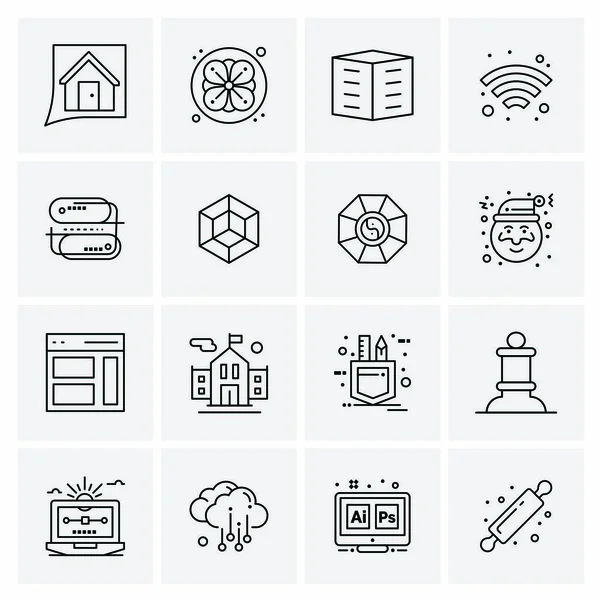 Set of 16 Universal Business Icons Vector — Stockový vektor