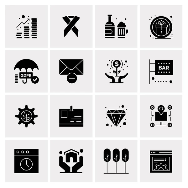 Set of 16 Universal Icons Business Vector — Stock Vector