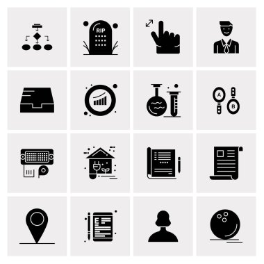 16 Evrensel İş Simgesi Vektörü