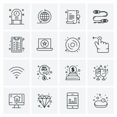 16 Evrensel İş Simgesi Vektörü