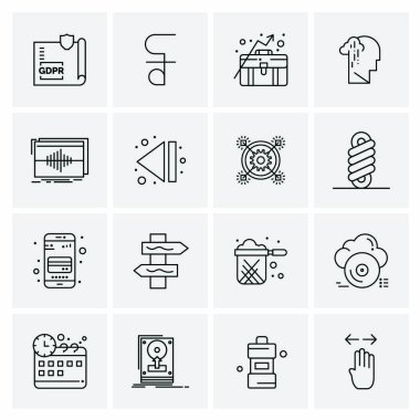 16 Evrensel İş Simgesi Vektörü