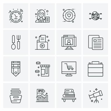 16 Evrensel İş Simgesi Vektörü