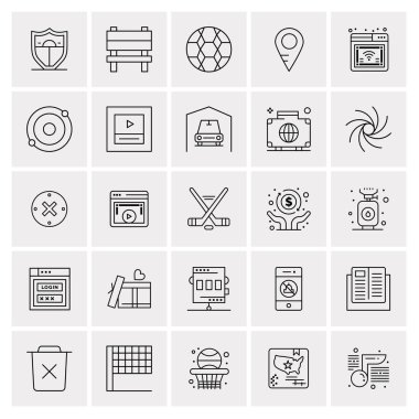 25 Evrensel İş Simgesi Vektörü Kümesi