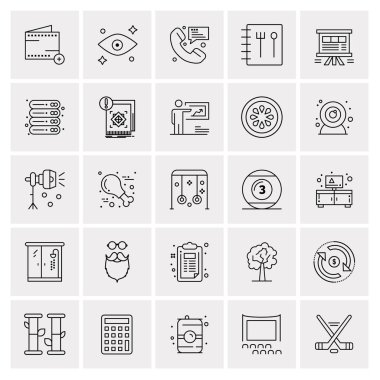 25 Evrensel İş Simgesi Vektörü Kümesi