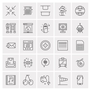 25 Evrensel İş Simgesi Vektörü Kümesi