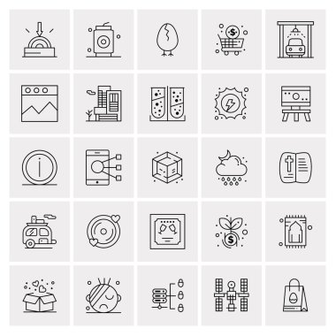 25 Evrensel İş Simgesi Vektörü Kümesi