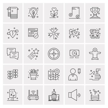 25 Evrensel İş Simgesi Vektörü Kümesi