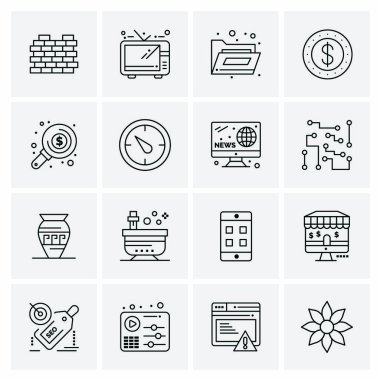 16 Evrensel Simge İş Vektörü