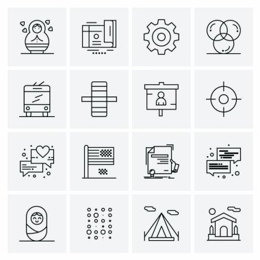 16 Evrensel İş Simgesi Vektörü