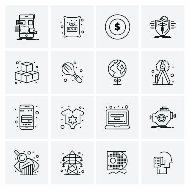 16 Evrensel İş Simgesi Vektörü