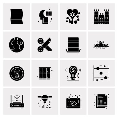 16 Evrensel İş Simgesi Vektörü