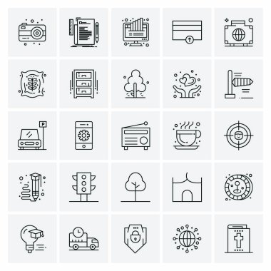 25 Evrensel İş Simgesi Vektörü Kümesi